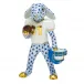 Football Bunny Sapphire 2.5 in L X 1.25 in W X 3.75 in H