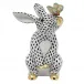 Bunny With Butterfly Black 4.5 in L X 6.5 in H