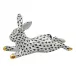 Lounging Bunny Black 4.25 in L X 2 in W X 2.25 in H