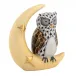 Owl With Crescent Moon Black 2.25 in L X 1 in W X 2.25 in H