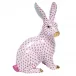 Large Sitting Bunny Raspberry 5.75 in L X 7.25 in H