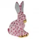 Miniature Sitting Rabbit Raspberry 1.5 in L X 2 in H