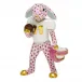 Football Bunny Raspberry 2.5 in L X 1.25 in W X 3.75 in H