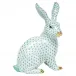 Large Sitting Bunny Green 5.75 in L X 7.25 in H