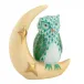 Owl With Crescent Moon Green 2.25 in L X 1 in W X 2.25 in H