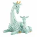 Mother And Baby Giraffe Green 4.25 in L X 3.2 in W X 5 in H