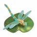 Dragonfly On Lily Pad Green