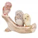 Owls On Branch Rust/Chocolate/Butterscotch 4.25 in W X 3.5 in H