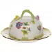 Queen Victoria Multicolor Covered Butter Dish 6 in D 3.5 in H