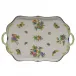 Queen Victoria Multicolor Rectangular Tray With Branch Handles 18 in L