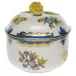 Queen Victoria Multicolor Covered Sugar With Rose 6 Oz 4 in H