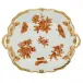 Fortuna Rust Square Cake Plate With Handles 9.5 in Sq