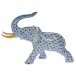 Elephant With Tusks Blue 3.5 in H X 5 in L