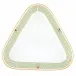 Art Deco Green Triangle Dish 11 in L X 10.25 in W