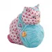 Blue Yarn Raspberry Playful Kitten 2 in L X 1.5 in W X 2.25 in H