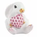 Bunny With Heart White/Raspberry 1.5 in L X 2 in H