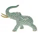 Elephant With Tusks Green 3.5 in H X 5 in L