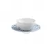 Alif Blue Caffe Latte, Soup Bowl And Saucer Diam 5.3" High 3.3" 13.5Oz Diam 8.7" High 1.8"