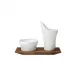 Velvet Set Of 2 Breakfast/Antipasti Dishes On Tray L9.1" W4.3" High 6.5" (Special Order)