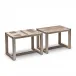 Venice Set of Two Rectangular Stools, Champagne