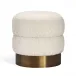 Charlize Stool, Faux Shearling/ Bronze