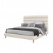 Channel Upholstered Bed Faux Linen/Pearl