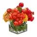 Red/Yellow/Orange Ranunculus 5" Cube