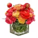Orange/Pink/Yellow Ranunculus 5" Cube