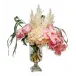 Pink Orchids/ Pampas In Glass Urn