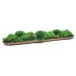 Wood Baguette Tray With Grass/Mood Moss