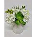 White/Green Floral in White Pot 16" x 15"