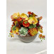 Multi Orchid Floral in Bronze Bowl 21" x 17"