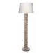 Abacus Mango Wood Floor Lamp with Linen Shade