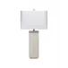 Reflection Table Lamp In Horn Lacquer W/ Gold Leaf Accents W/ A Rectangle Shade In White Linen