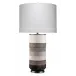 Winslow Hide Table Lamp, Grey and White