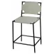 Asher Leather Counter Stool, Grey