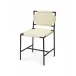 Asher Dining Chair Off White Leather & Black Forged Iron