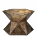 Crown Side Table, Acid Wash Metal