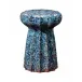 Oyster Ceramic Table, Multi-Blue