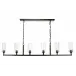 Linear 6-Light Steel Chandelier, Bronze