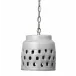 Perforated Ceramic 1-Light Pendant, Grey