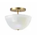 Vapor Glass Bowl Semi-Flush Mount, White