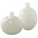 Minx Decorative Glass Vases (set of 2), White