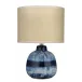 Batik Ceramic Table Lamp Blue and Cream - Small