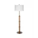 Marcus Floor Lamp In Antique Brass Metal W/ A Drum Shade In White Linen