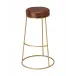Henry Brown Round Leather Bar Stool