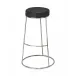 Henry Black Round Leather Bar Stool