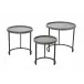 Maddox Faux Shagreen Nesting Tables (Set of 3), Grey