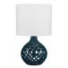 Fretwork Ceramic Table Lamp, Navy Blue