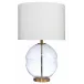 Satellite Glass Table Lamp, Antique Brass